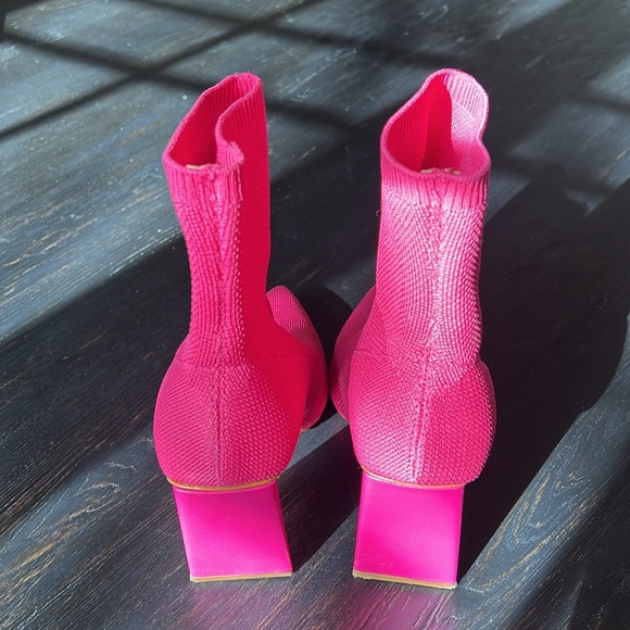 SCHUTZ Marila Knit Hot Pink Boots - Picture 4 of 12